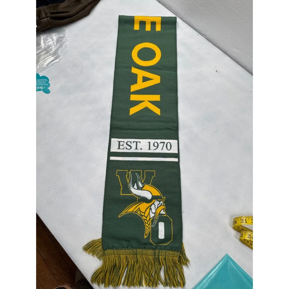 White Oak‎ Vikings Scarf Green Gold High School Football Spirit Fan Traditions